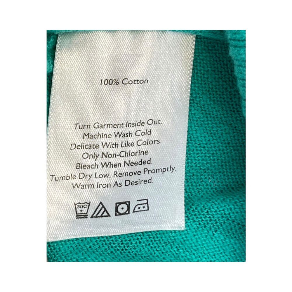 Eddie Bauer Sweater Women's XS Teal 100% Cotton Round Neck Long Sleeve Pullover - Picture 7 of 7